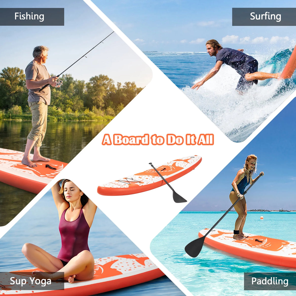11' Inflatable Stand-Up Paddle Board Non-Slip Deck R493010