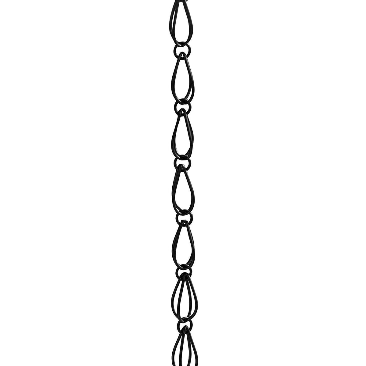Aluminum Teardrop Rain Chain 8-1/2-ft Length Black J336809