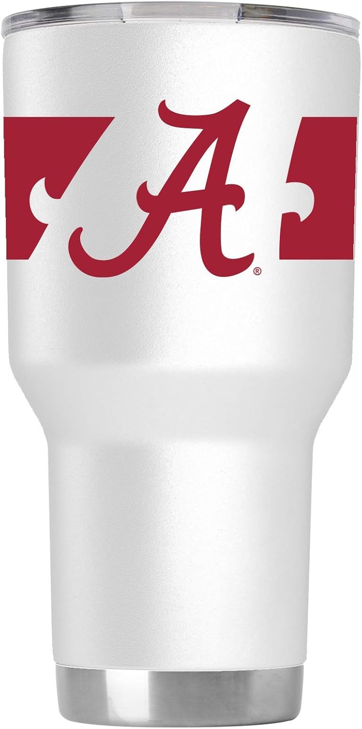 30oz White Stainless Steel Double-walled Vacuum-insulated Tumbler I5883