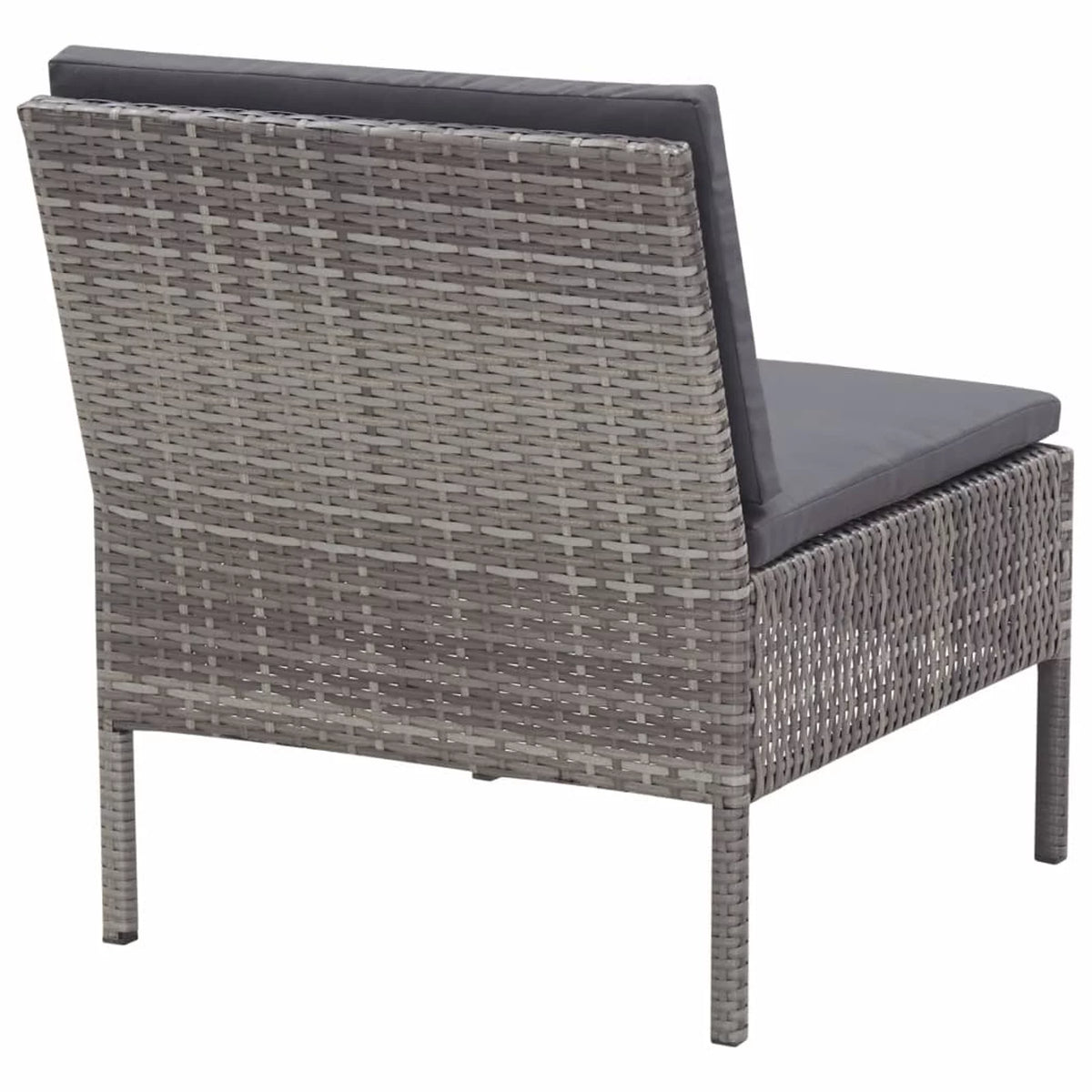5 Piece Gray Poly Rattan Patio Sofa Set with Coffee Table Y7717