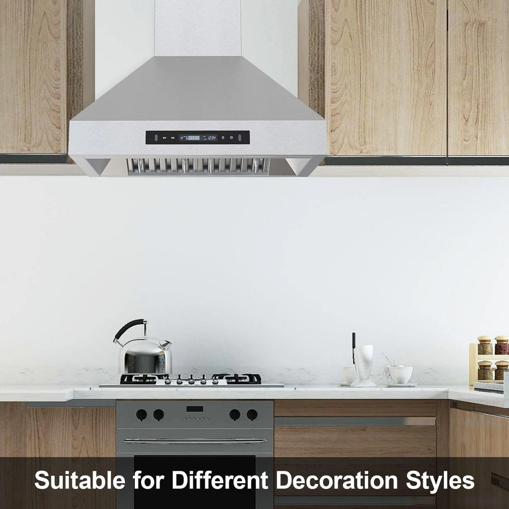 30 inch Wall Mount Range Hood Stainless Steel 900CFM 3-speeds S5146