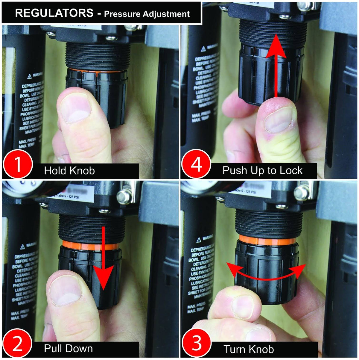 1/4 in. NPT Polycarbonate FRL Air Filter Regulator and Lubricator System J64255