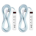 2-Pack 3 Outlet Surge Protector Power Strip with USB Charging Ports White I2920