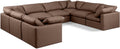 Brown Vegan Leather Sectional G565