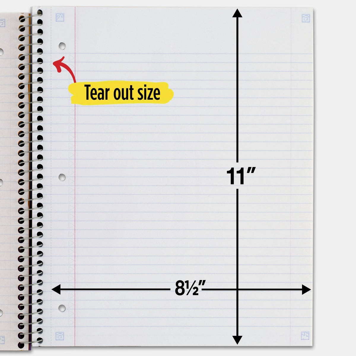 Wirebound Notebook, 3 Subject, College Ruled, Pacific Blue K49517