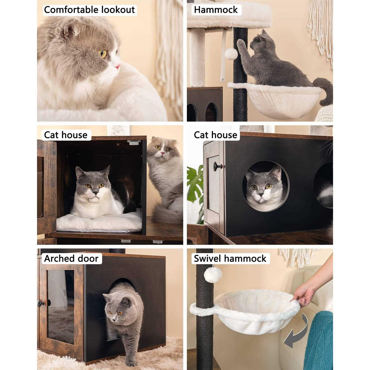 Multipurpose Litter Box Enclosure with Cat Tree I633