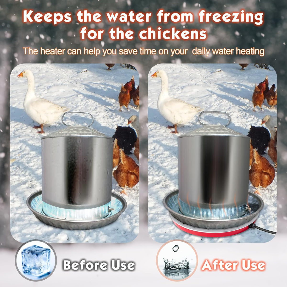 110V 80Watts Heated Chicken Waterer Metal Base N41748
