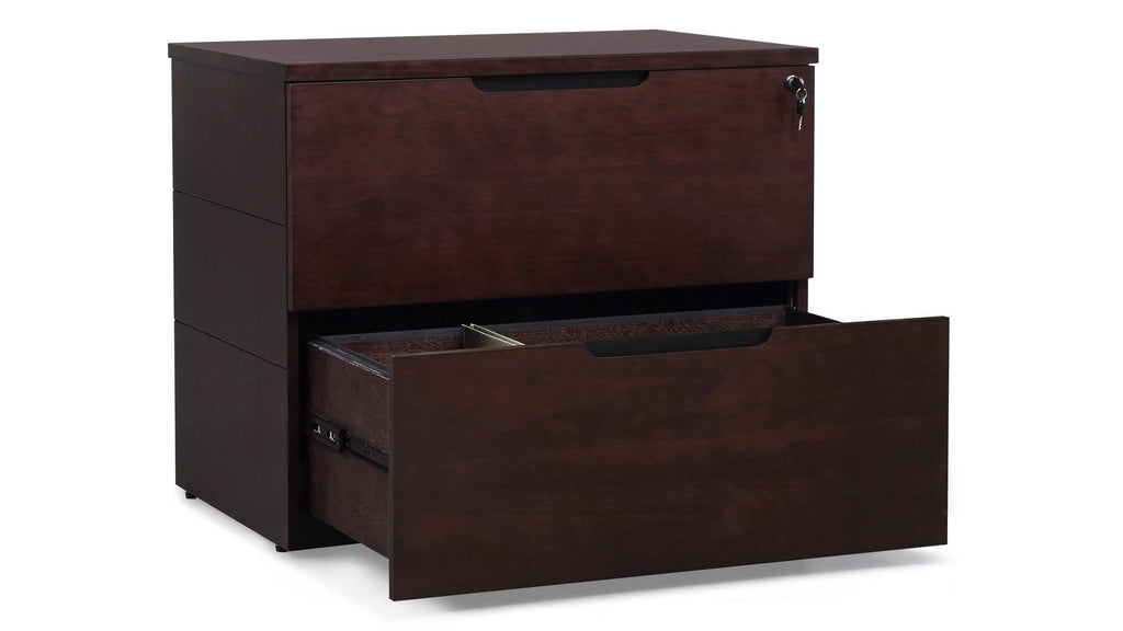 2 Drawer Lateral Filing Cabinet Dark Walnut J307