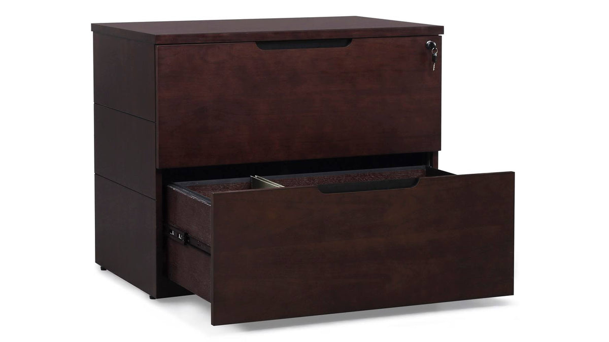 2 Drawer Lateral Filing Cabinet Dark Walnut J307