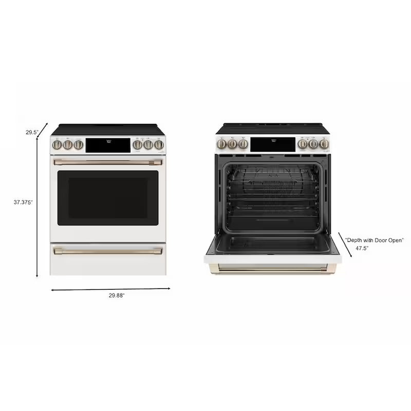 30 in. 5.7 cu. ft. Smart Slide-In Electric Range in Matte White with True Convection, Air Fry L1351