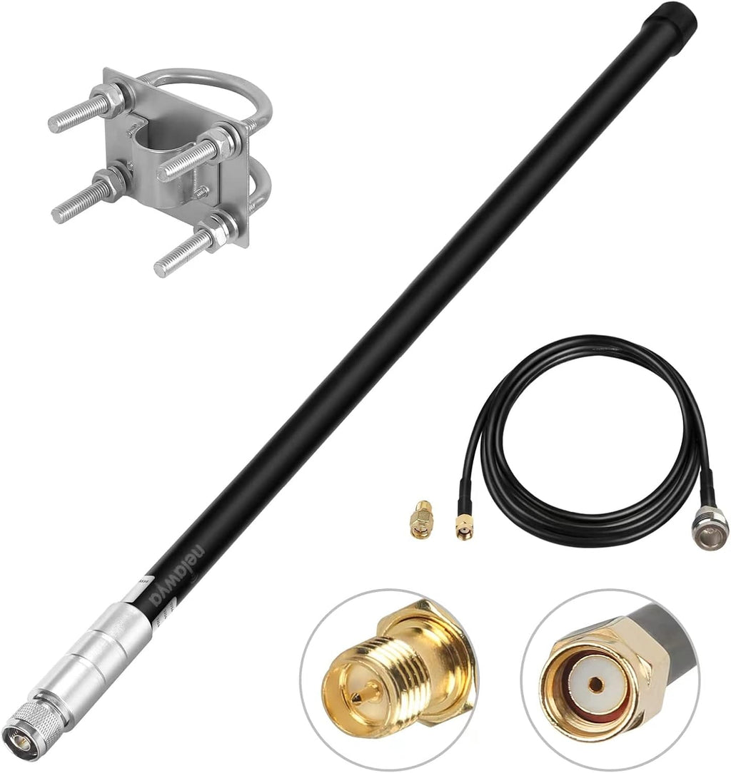 8dBi LoRa Antenna 915Mhz Omni-Directional with 10ft Cable Grey 110cm I399170