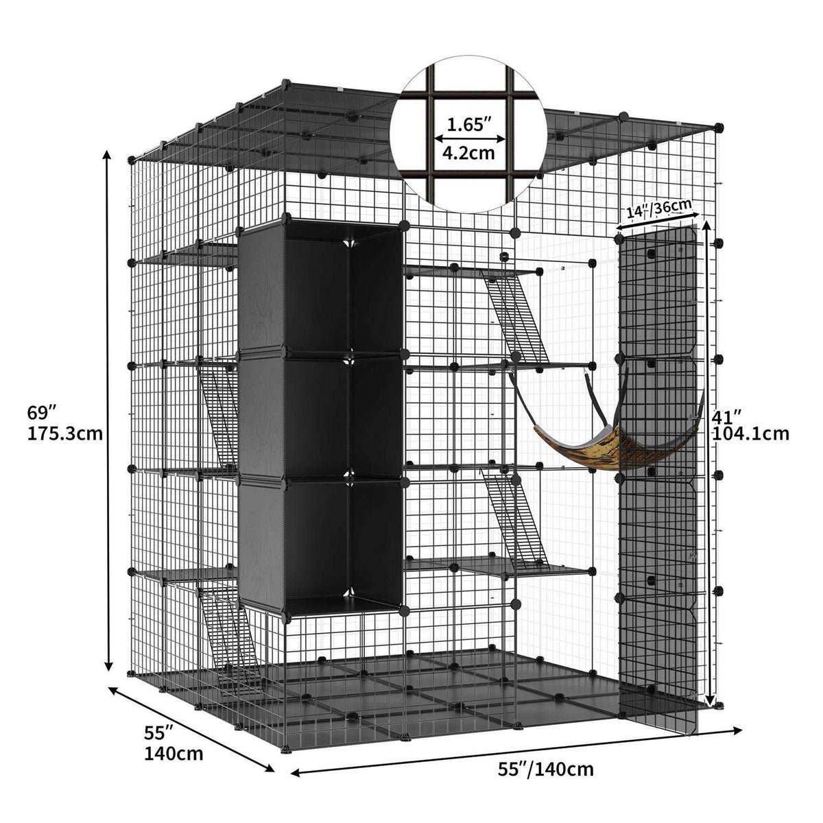 Large 5-Tier Cat Cage with Hammock T38194