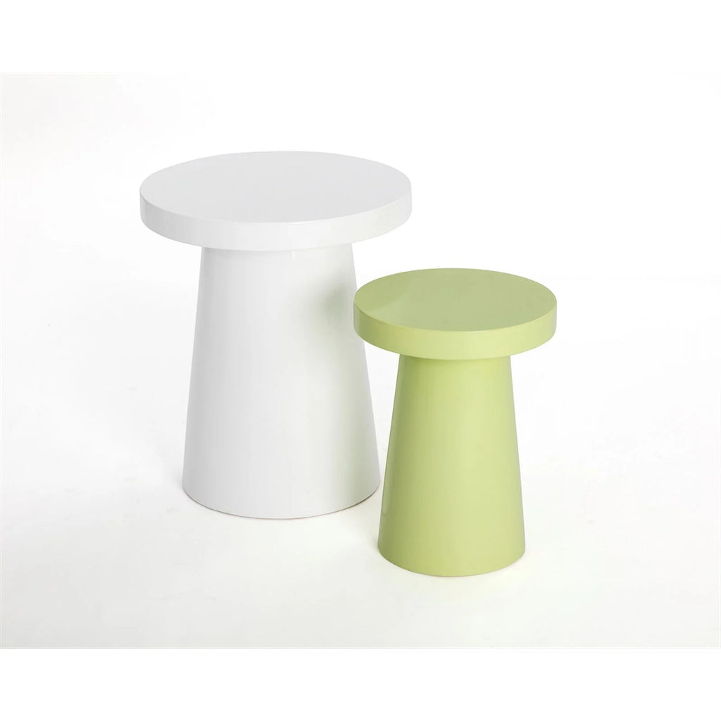 White Concrete End Table Y642