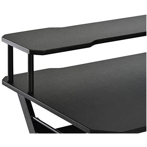 55 Inch Black Gaming Desk with Monitor Stand T365