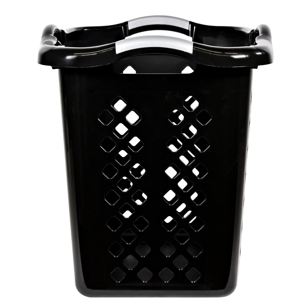 Black 2 Bushel Plastic Laundry Basket with Handles, 2 Pack K9260
