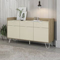3 Drawer Sideboard Light Brown/Crème T571