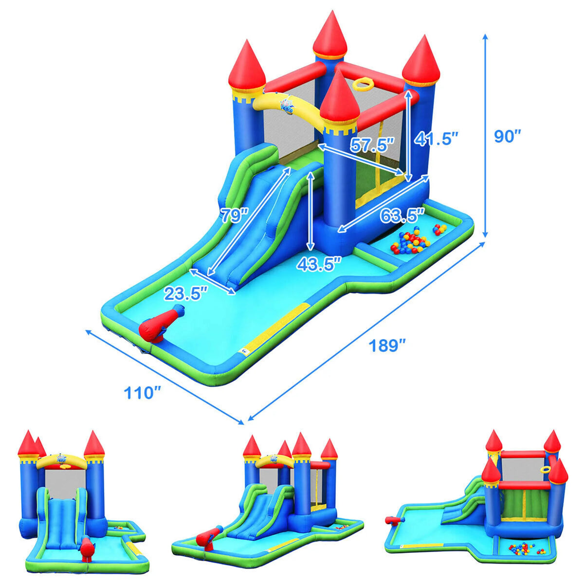 Inflatable Bouncer Climbing Slide Bounce House Water Park Ball Pit S512428