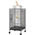 36-Inch Wrought Iron Open Play Top Bird Flight Cage with Rolling Stand L572