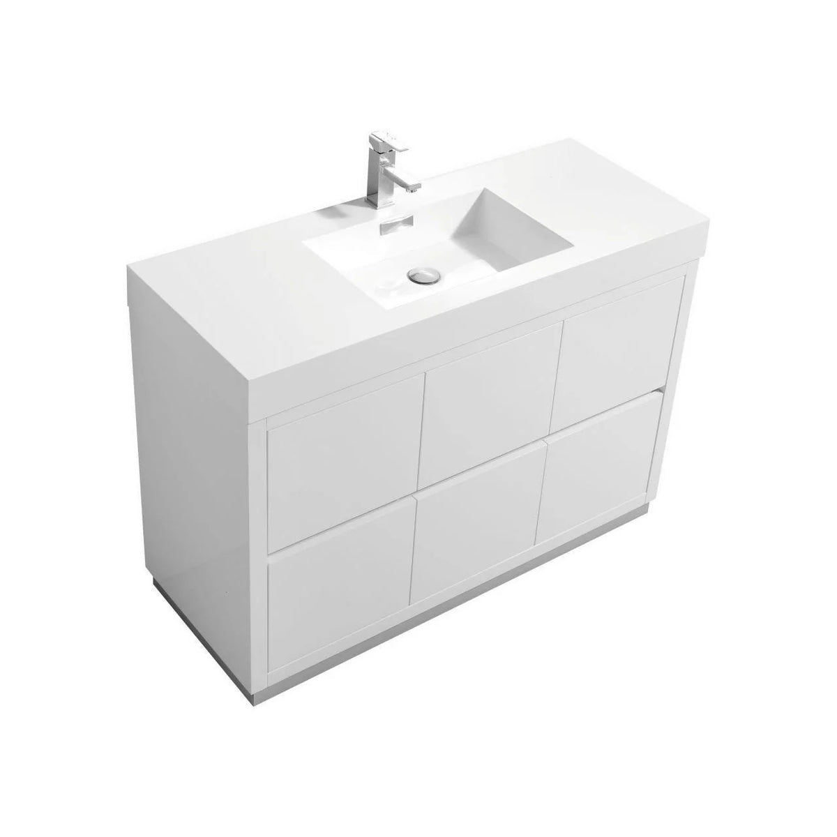 48 in. Free Standing High Gloss White Bathroom Vanity T60803