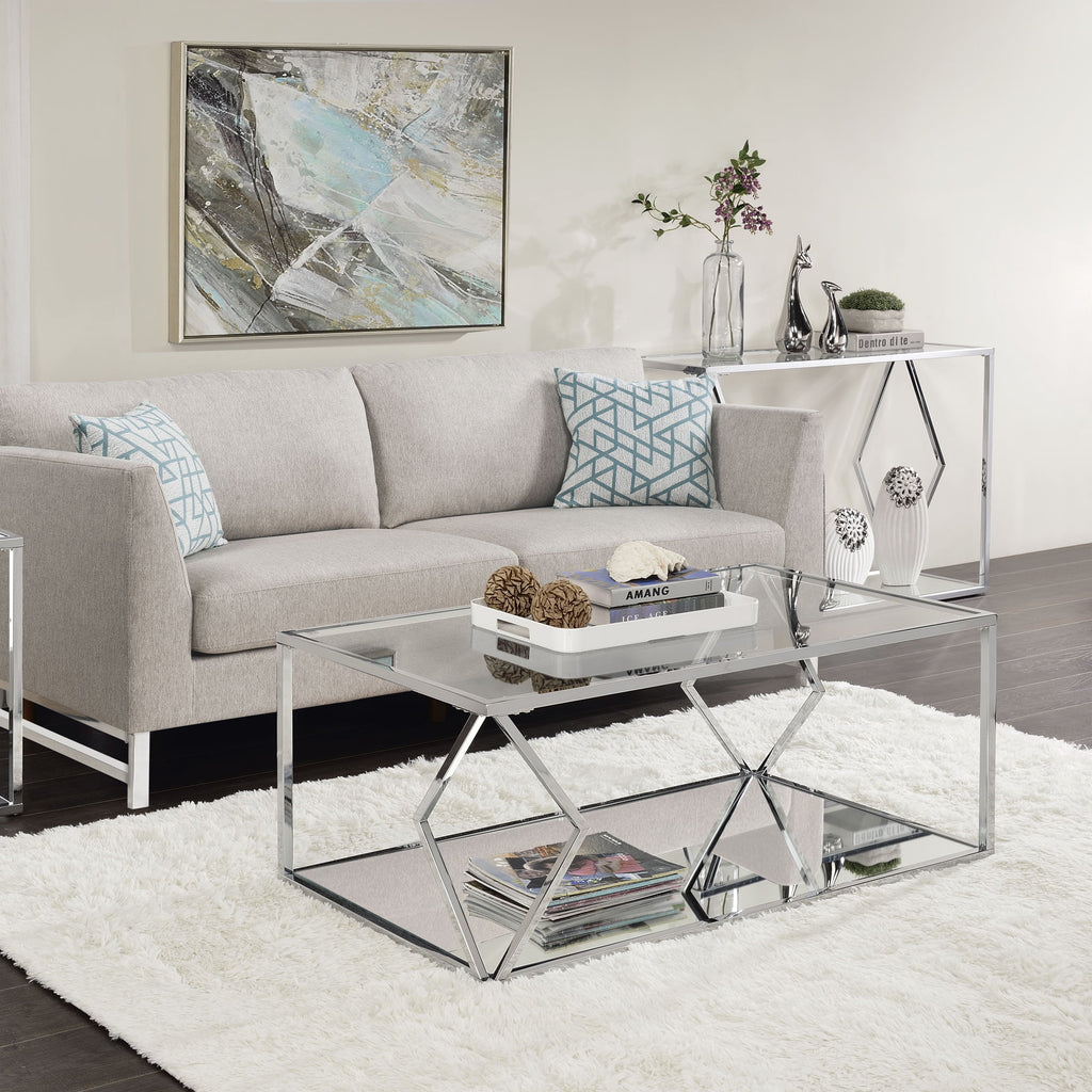 Glass Top Rectangular Coffee Table Y33951