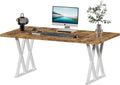 70.8 Inches Large Executive Desk with X Shaped Metal Legs & Adjustable Feet G834
