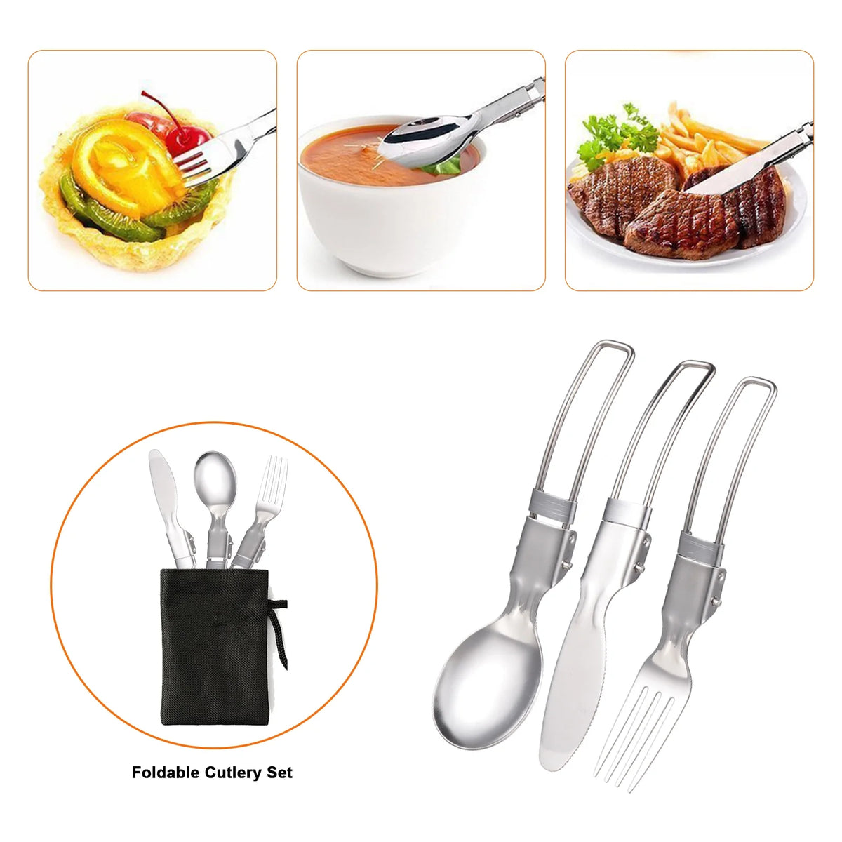 Outdoor Cooking Utensils Set with Camping Stove Lightweight Aluminum Pot and Stainless Steel Cutlery I531