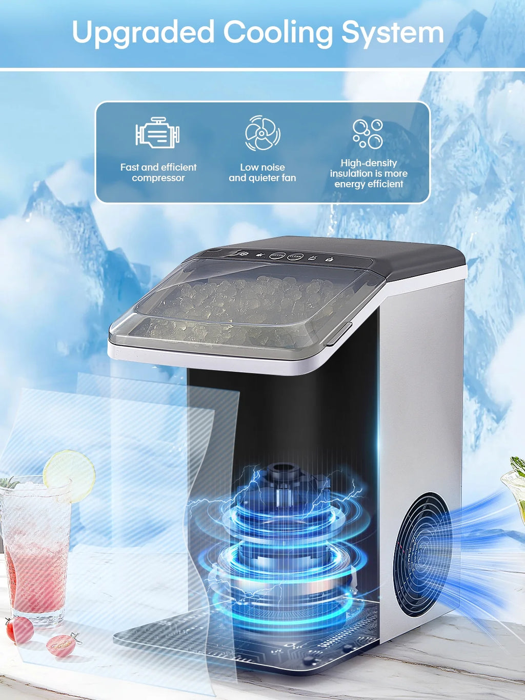 Stainless Steel Countertop Pellet Ice Maker W1947