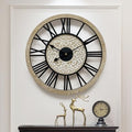 24 in Round Carved Wooden Wall Clock F15203