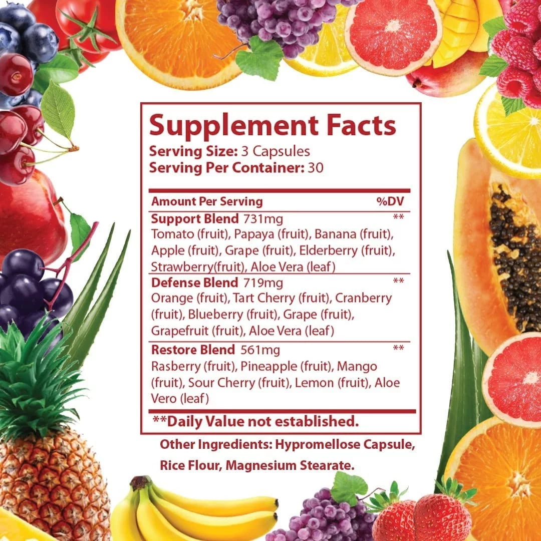90 Fruit and 90 Veggie Caps U220094