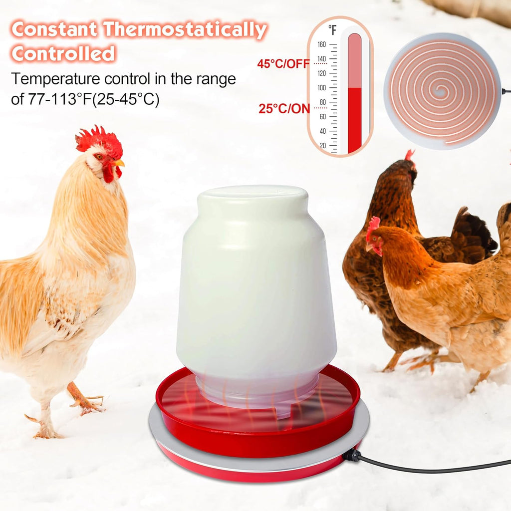 110V 80Watts Heated Chicken Waterer Metal Base N41748