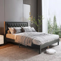 PU Leather Upholstered Platform Bed Frame Full/Queen Size Black T918