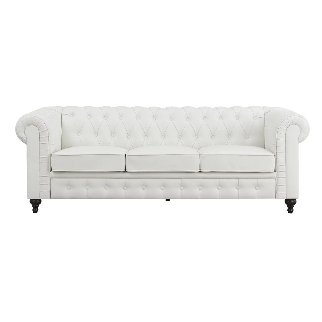 White Tufted Sofa L6110