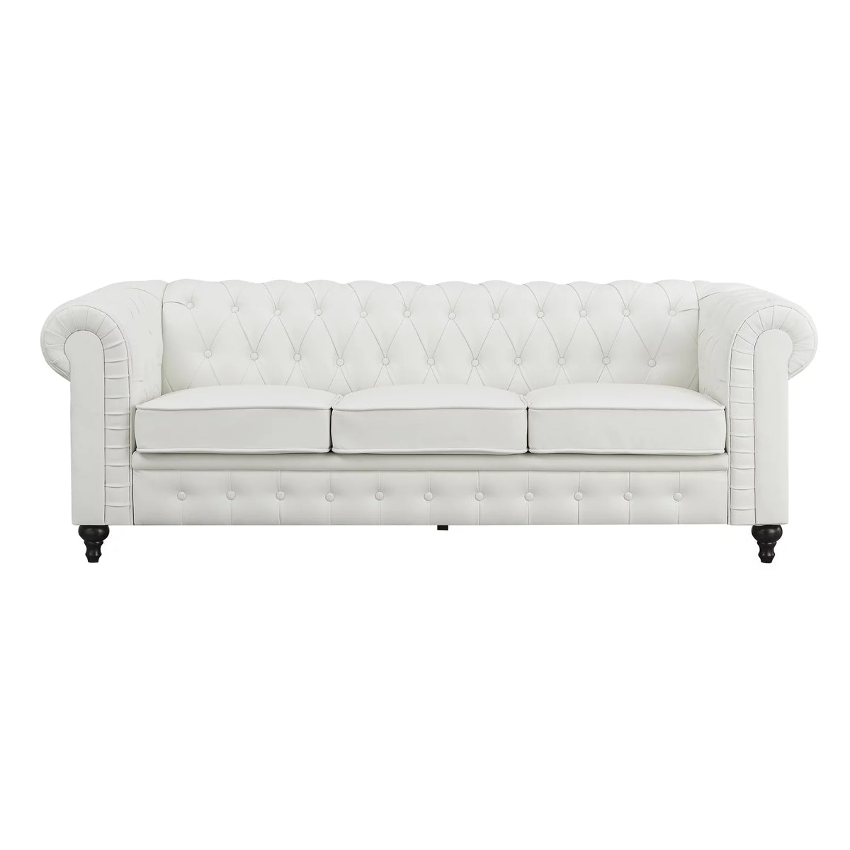 White Tufted Sofa L6110
