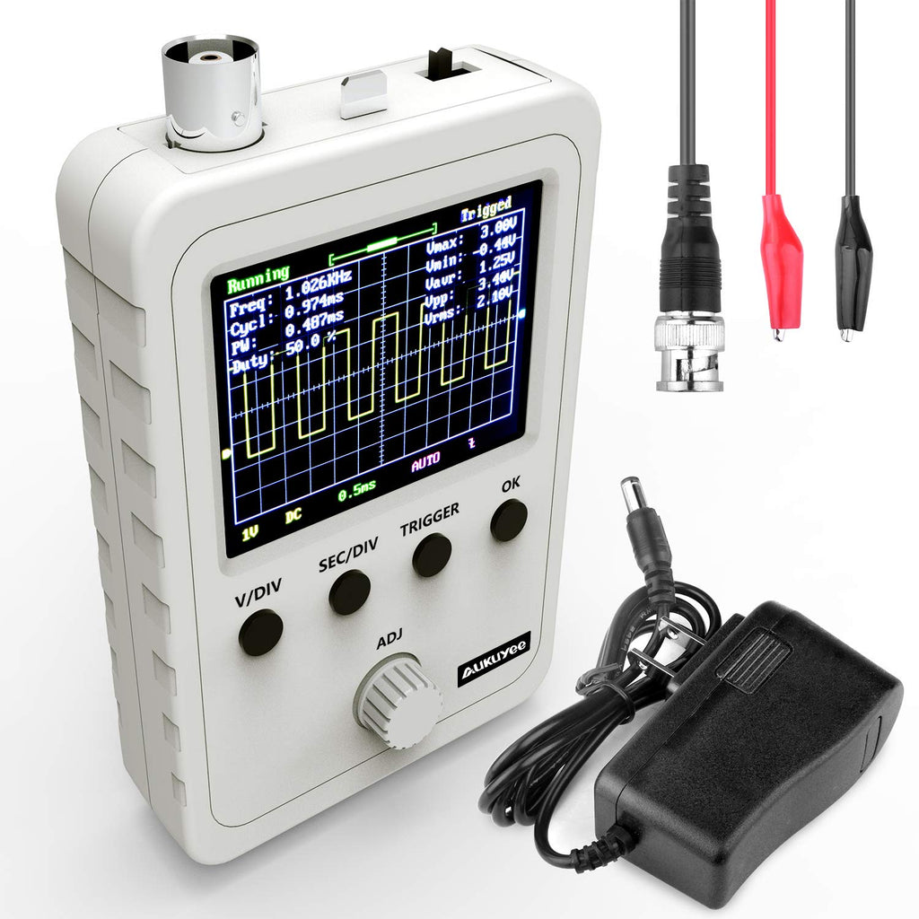 2.4 TFT Digital Oscilloscope Kit with Power Supply and BNC-Clip Cable Probe B2561