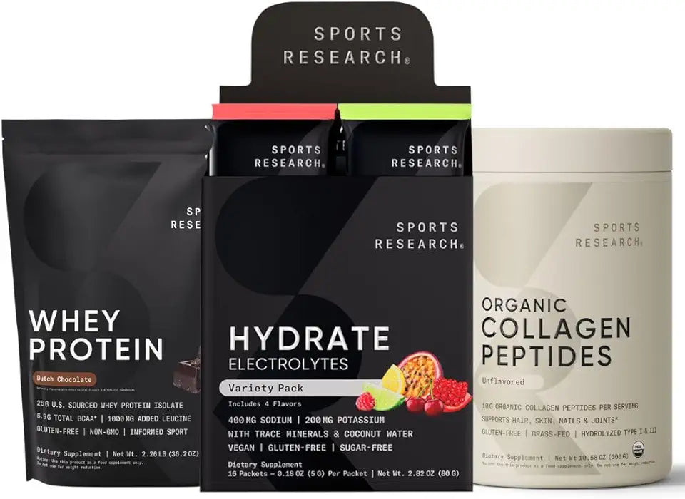 Organic Collagen Peptides, Electrolytes Powder Packets and Whey Protein Isolate A7929