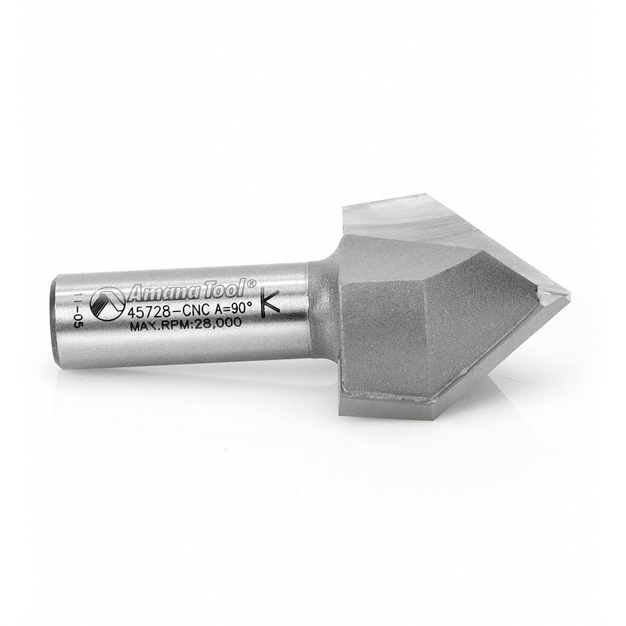 Carbide Tipped V-Groove 90 Deg x 1-1/2 D x 1-1/4 x 22 CH x 1/2 Shank U72164