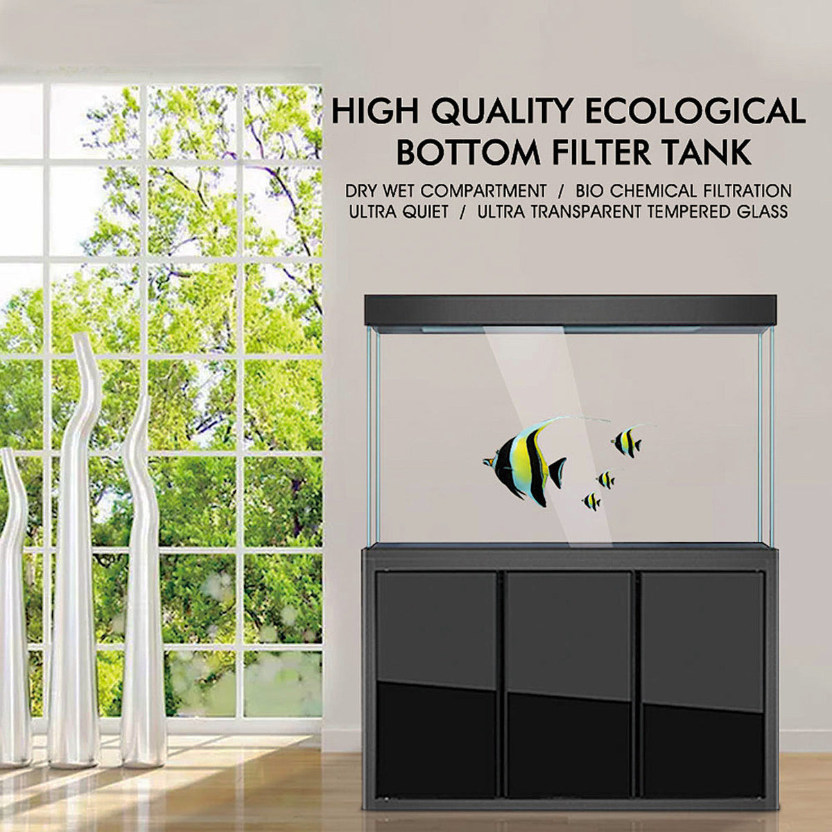 135 Gallon Tempered Glass Aquarium Black R933