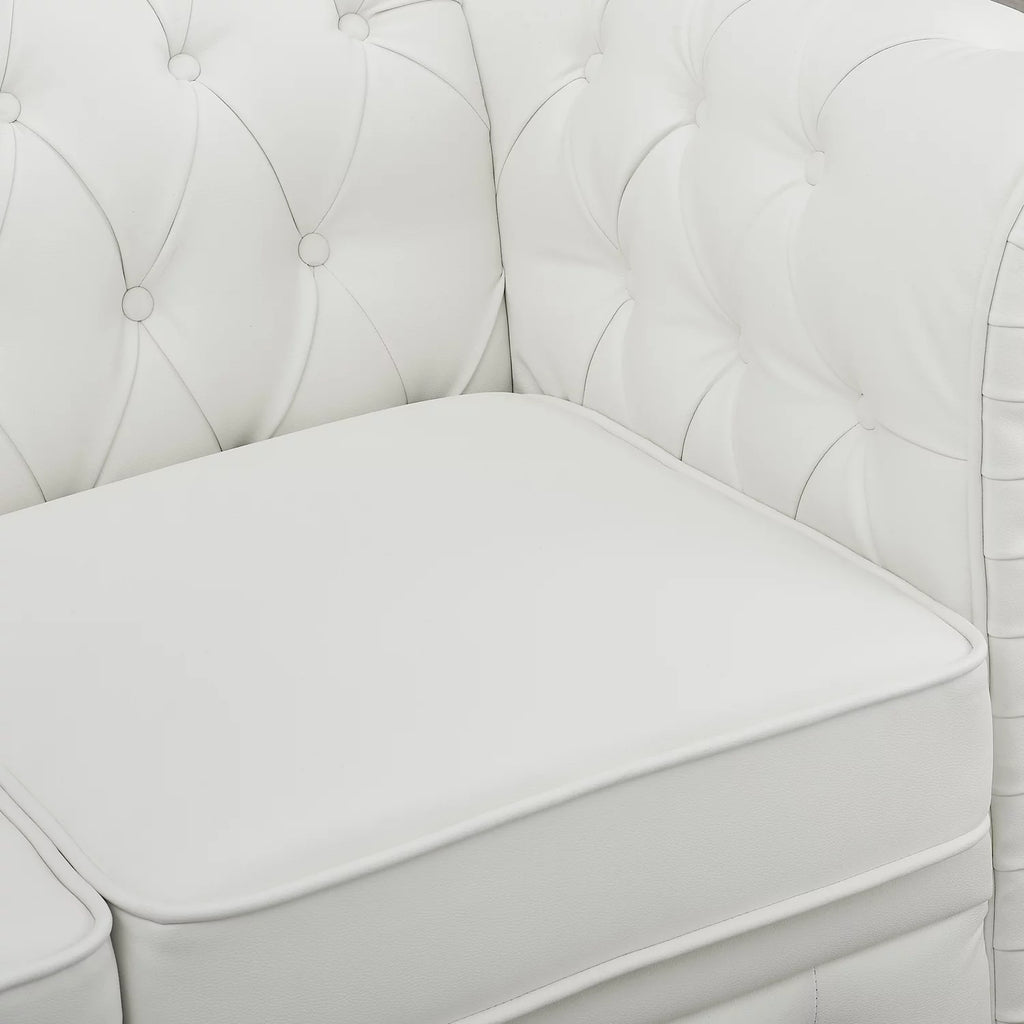 White Tufted Sofa L6110