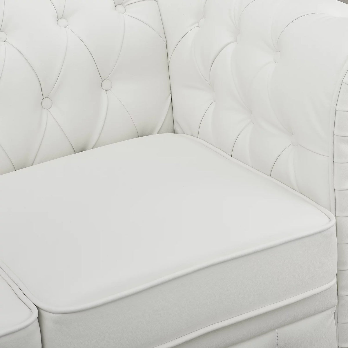 White Tufted Sofa L6110