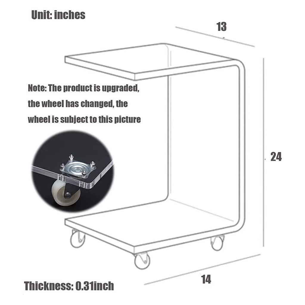 Transparent Acrylic C Shape Sofa Side Table K996387