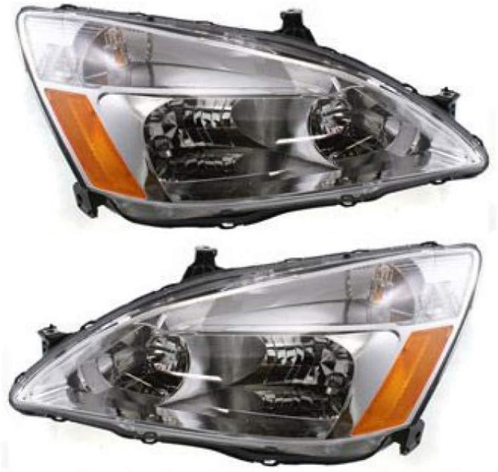 2003-2007 Honda Accord Headlight Driver and Passenger Side CAPA Certified Combination Lamp W171072