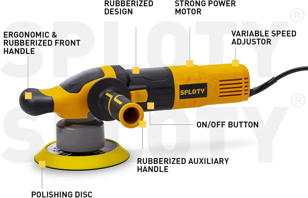 6-inch Variable Speed Dual Action Polisher with Detachable Handle U7645