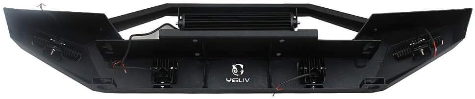 Front and Rear Bumper with Textured Black LED Lights Winch Plate Tire Carrier R71531