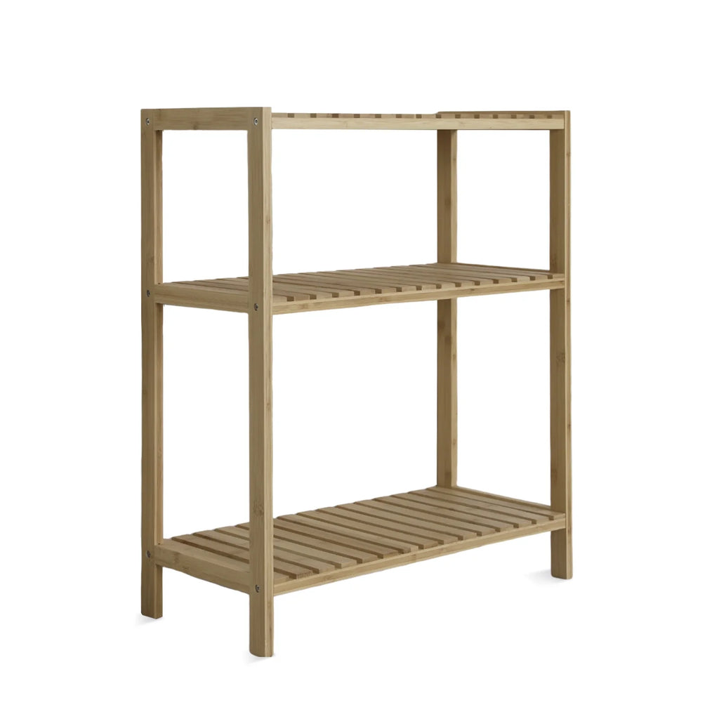 Bamboo Storage Shelf with Display Rack, 23"x10"x27" Natural R348111