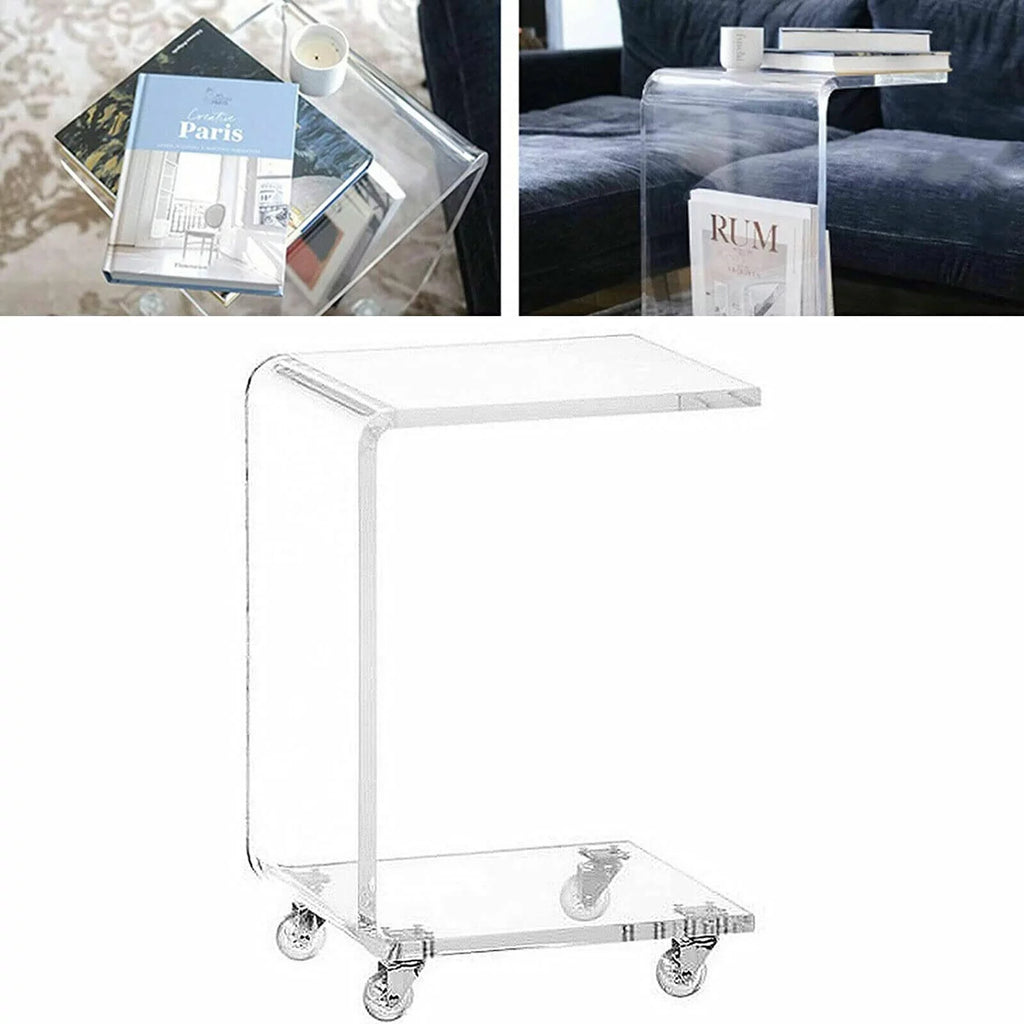 Transparent Acrylic C Shape Sofa Side Table K996387