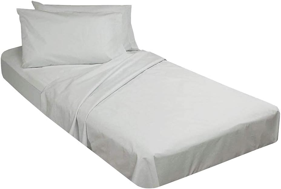 Ivory Solid Cotton Fitted Cot Sheet 4 Piece N169