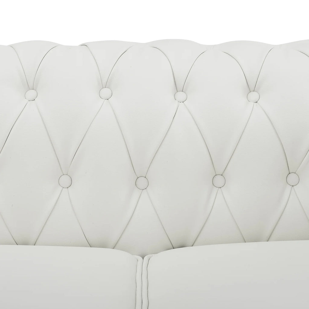 White Tufted Sofa L6110