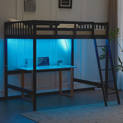 Twin Loft Bed with L-Shaped Desk and 3 Storage Drawers, Solid Wood, White Y616