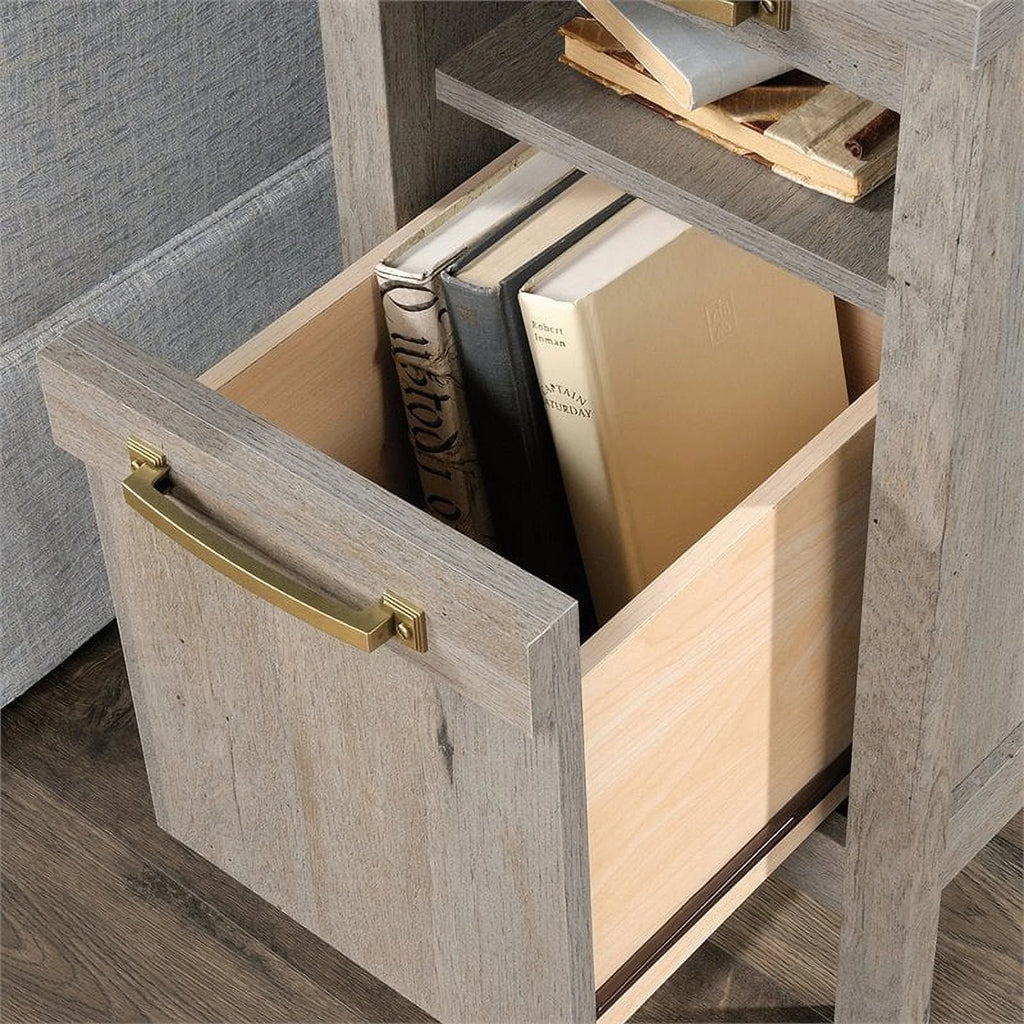 1-Drawer Coastal Engineered Wood End Table in Oak O959113