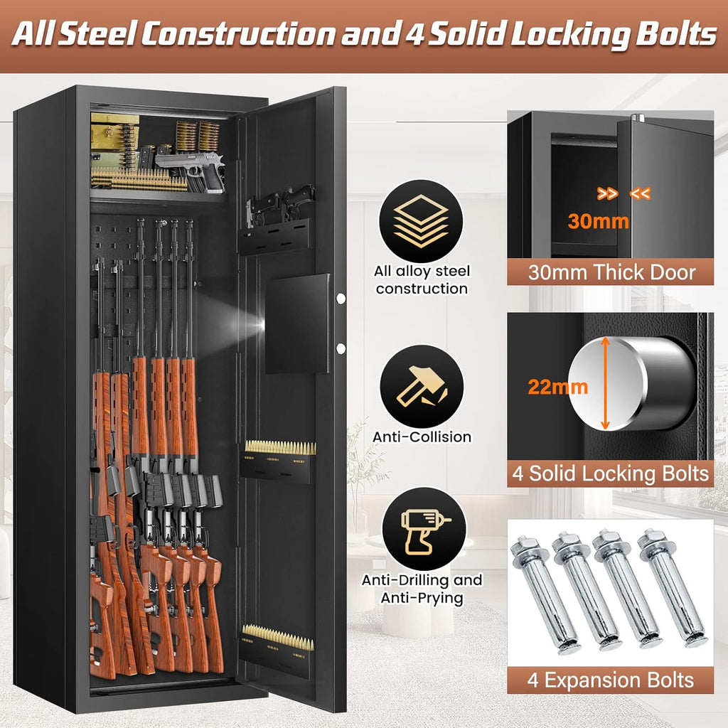 Black 7-8 Fireproof Gun Safe with Digital Keypad P871